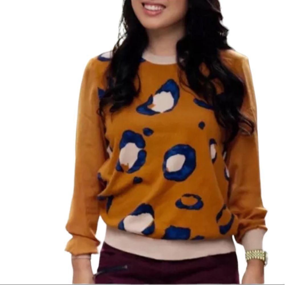 🟢Phillip Lam for Target 20th Anniversary Orange Blue Leopard Print Sweater M